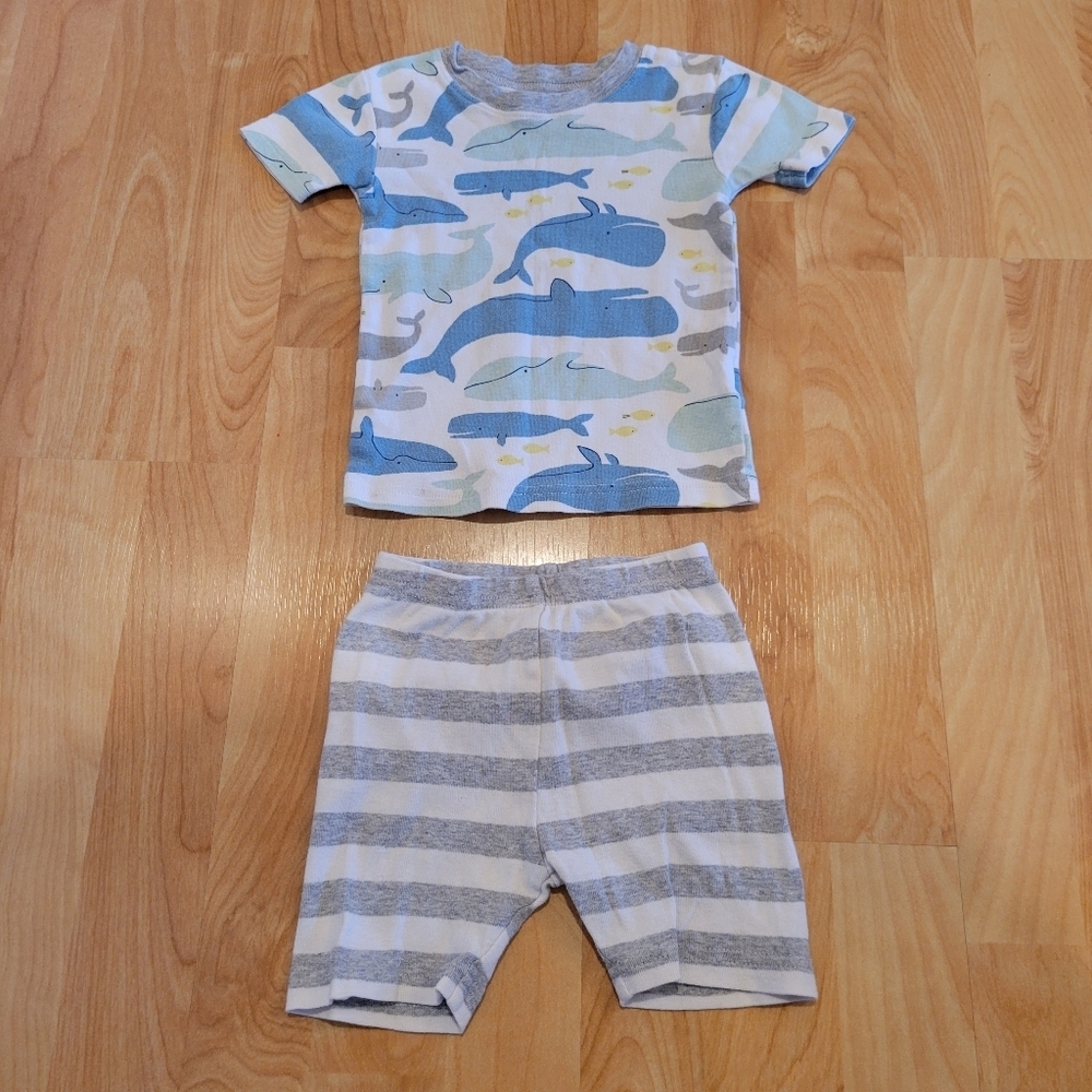 Carter's Blue Whale Print Short-Sleeve Pajama Set Size 2T
